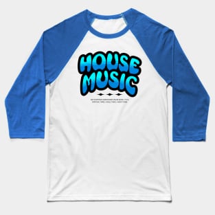 HOUSE MUSIC - Bubble Outline Two Tone (Black/blue) Baseball T-Shirt